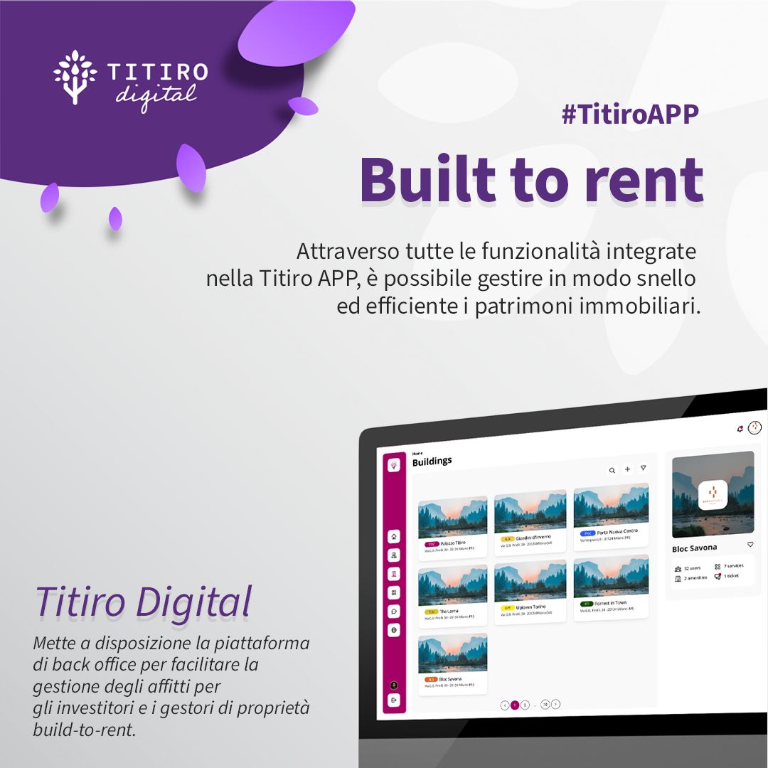 Titiro per il Built to rent: come facilitare la gestione dei patrimoni immobiliare