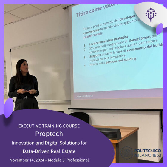 Titiro Digital at the PropTech Executive Training Course by Politecnico di Milano