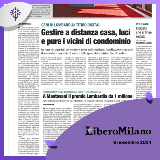 Titiro Digital su Libero Quotidiano: la Tecnologia al servizio dell’abitare